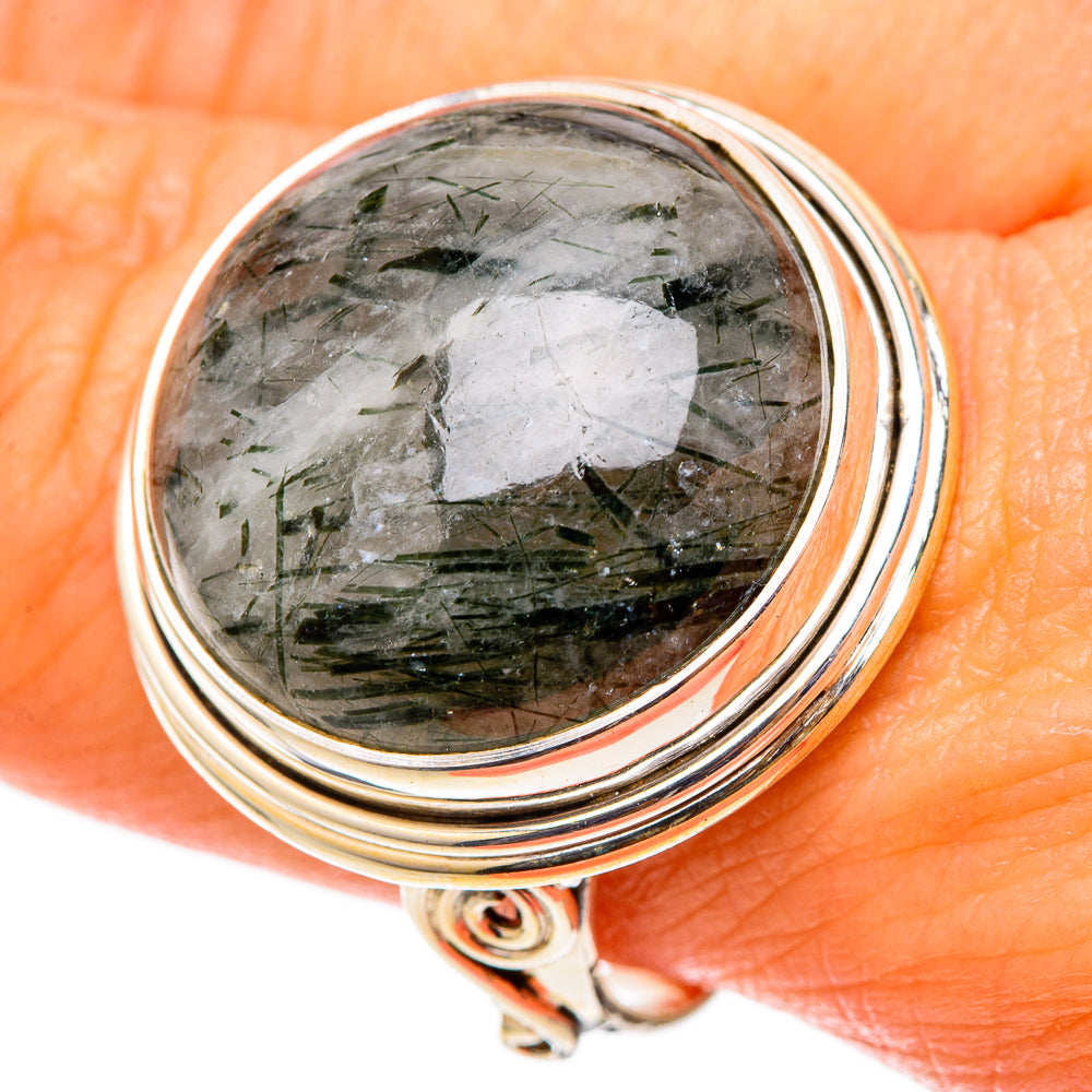 Tourmalinated Quartz Rings handcrafted by Ana Silver Co - RING101521