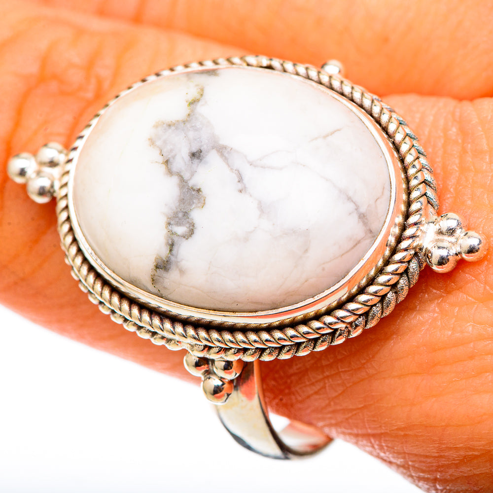 Howlite Rings handcrafted by Ana Silver Co - RING101522