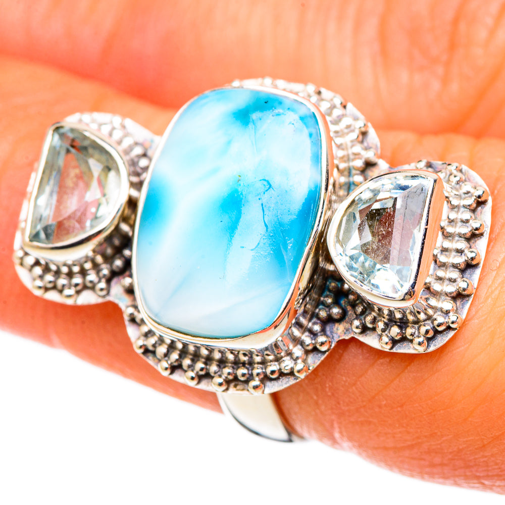 Larimar Rings handcrafted by Ana Silver Co - RING101528