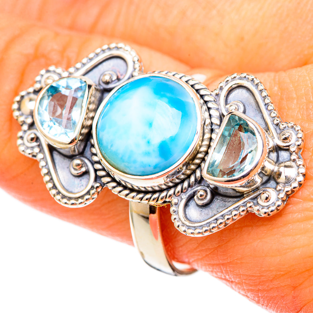 Larimar Rings handcrafted by Ana Silver Co - RING101529