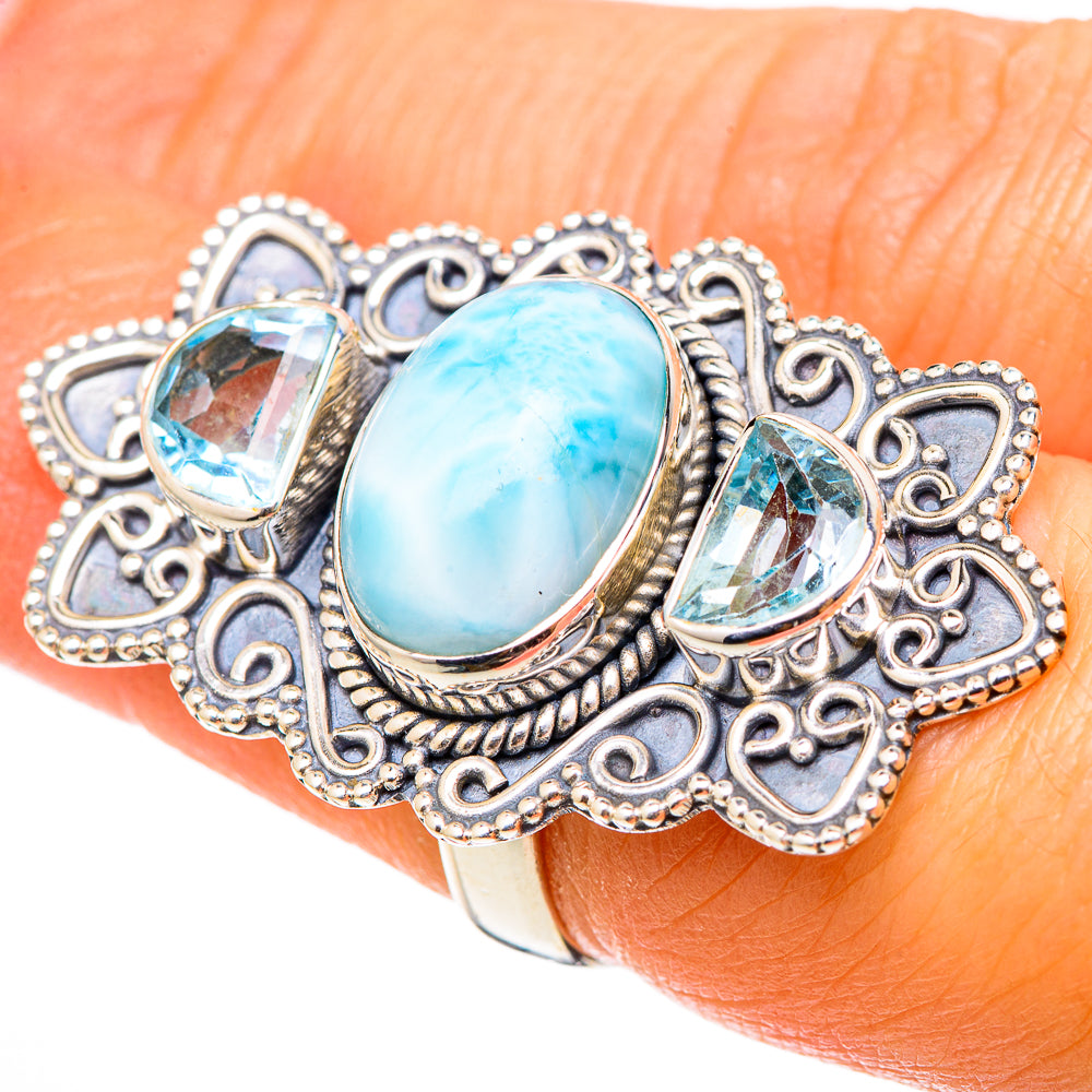 Larimar Rings handcrafted by Ana Silver Co - RING101531
