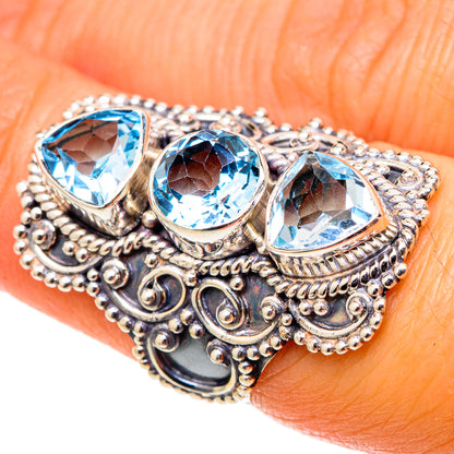Blue Topaz Rings handcrafted by Ana Silver Co - RING101532