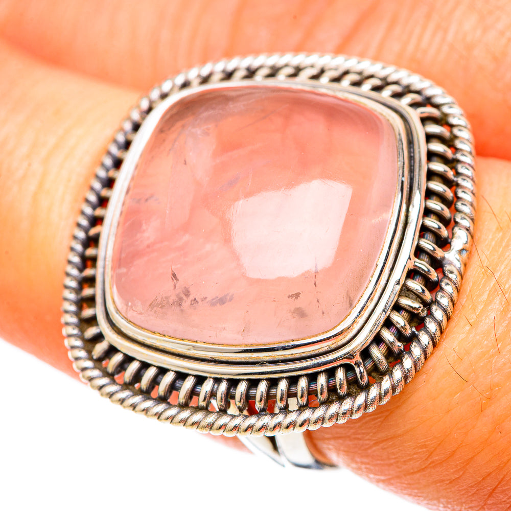 Rose Quartz Rings handcrafted by Ana Silver Co - RING101537