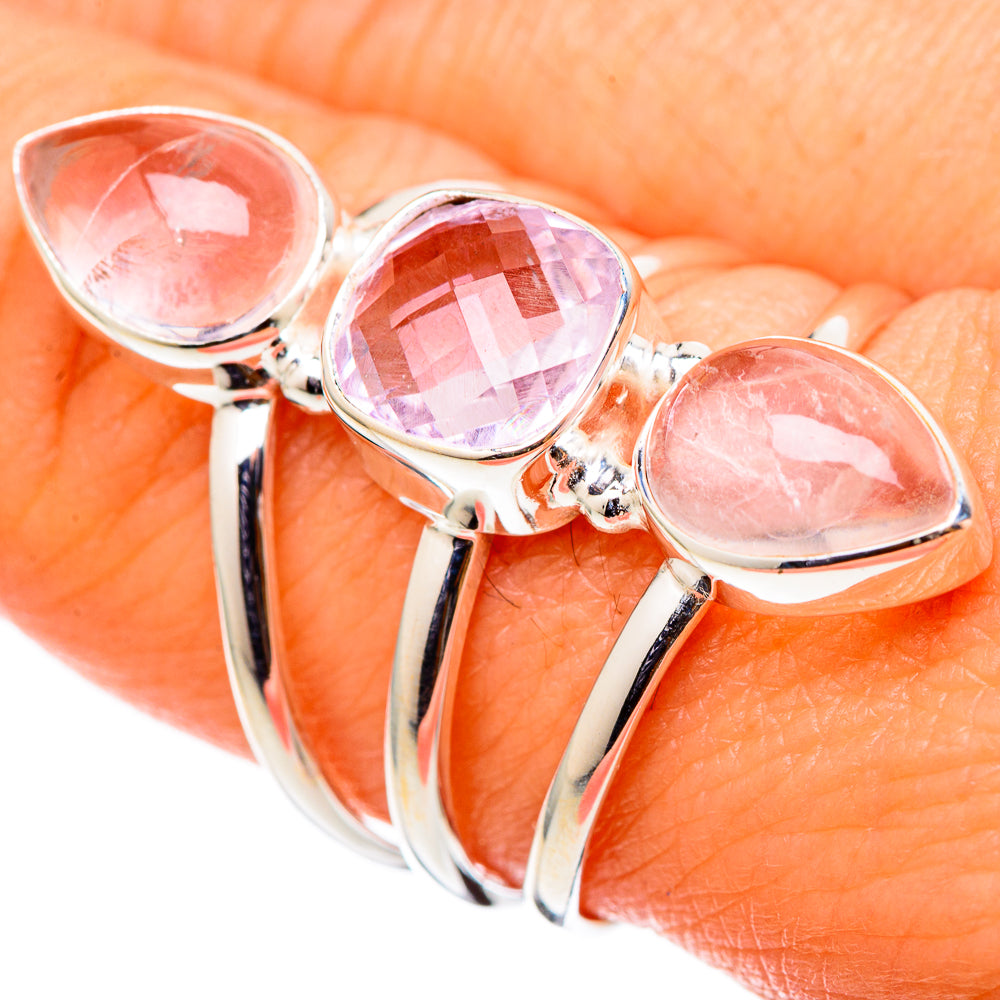 Rose Quartz Rings handcrafted by Ana Silver Co - RING101540
