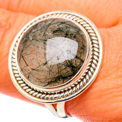 Tourmalinated Quartz Rings handcrafted by Ana Silver Co - RING101541
