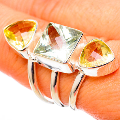 Green Amethyst Rings handcrafted by Ana Silver Co - RING101546