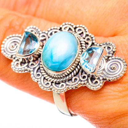 Larimar Rings handcrafted by Ana Silver Co - RING101549