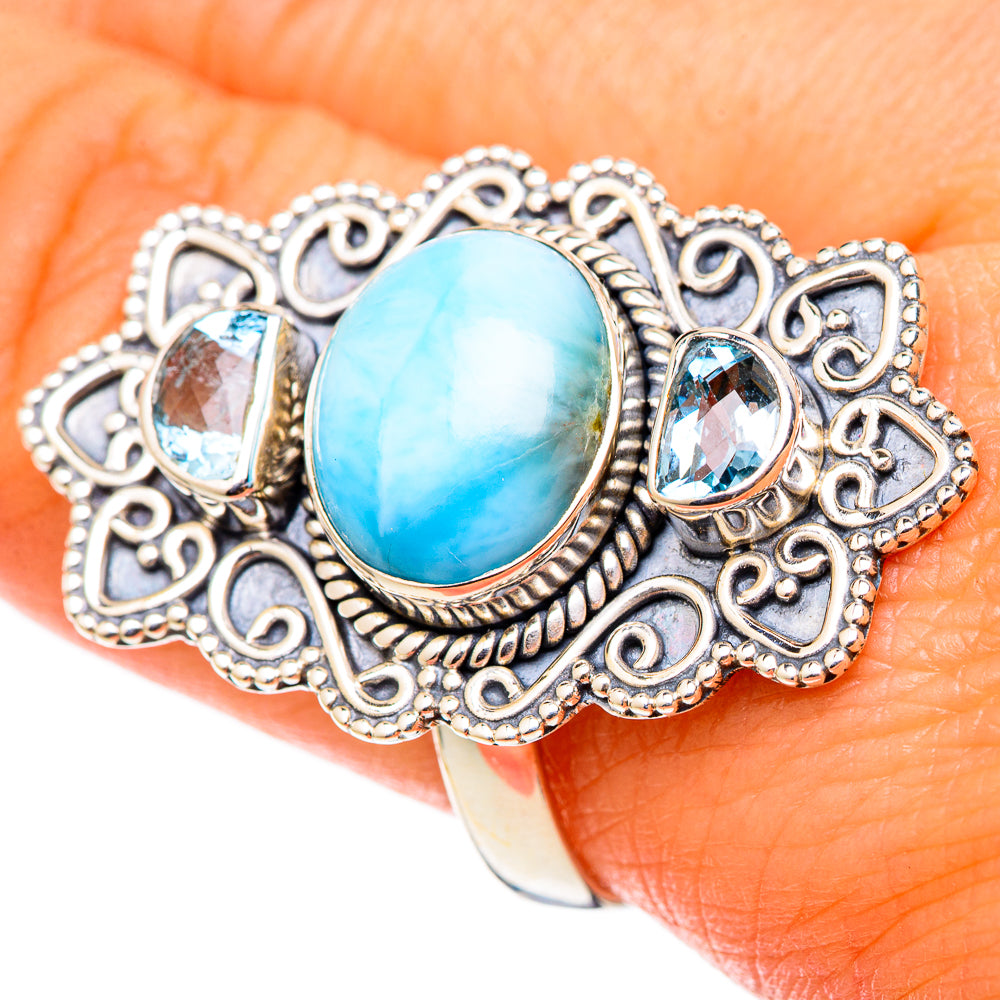 Larimar Rings handcrafted by Ana Silver Co - RING101550