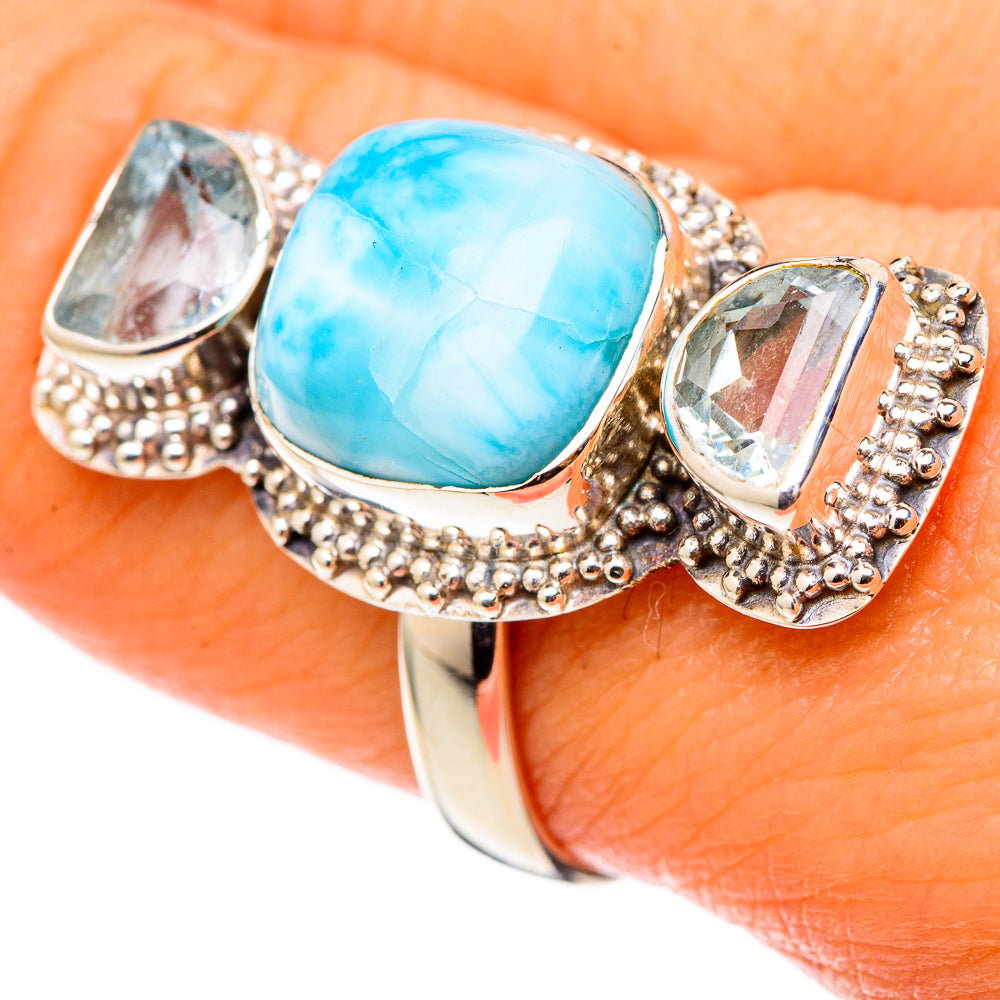 Larimar Rings handcrafted by Ana Silver Co - RING101551