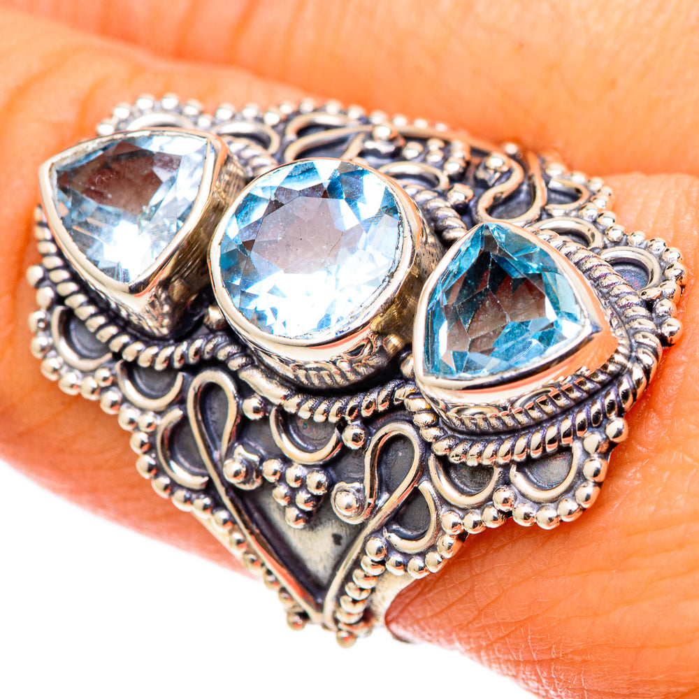 Blue Topaz Rings handcrafted by Ana Silver Co - RING101552