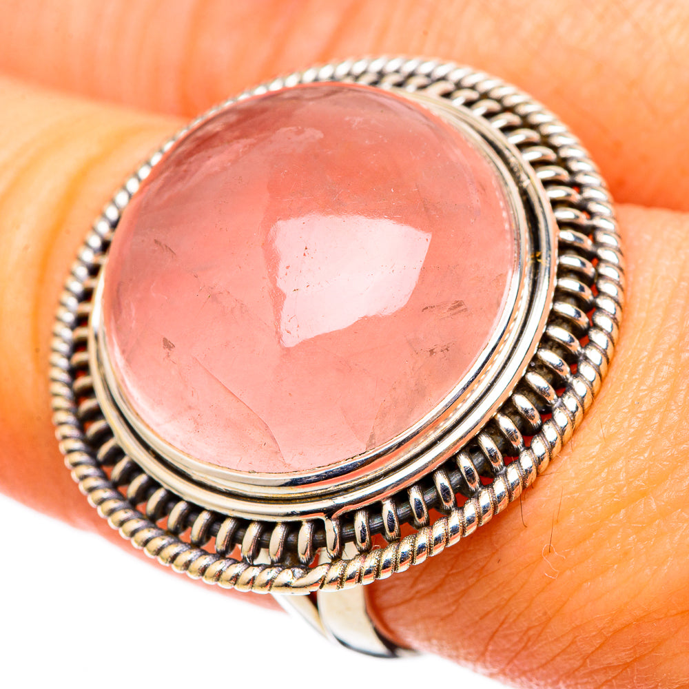 Rose Quartz Rings handcrafted by Ana Silver Co - RING101553