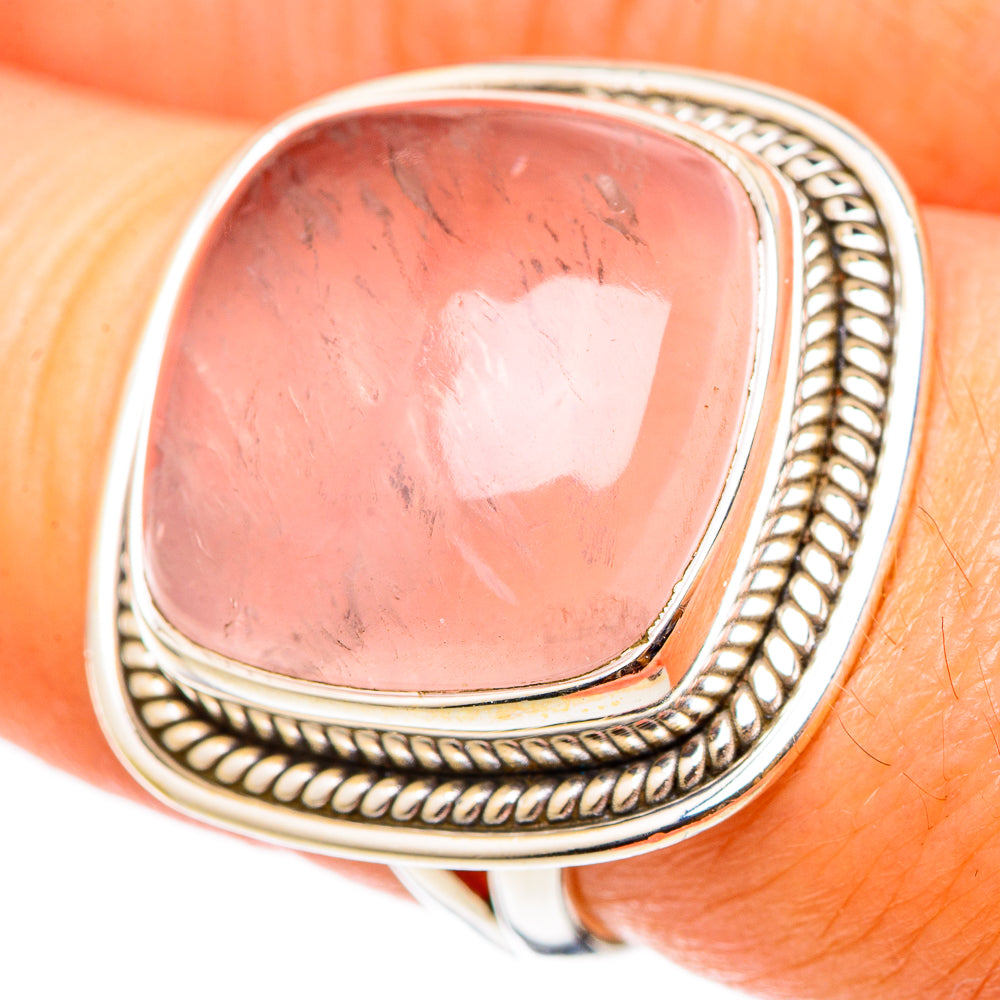 Rose Quartz Rings handcrafted by Ana Silver Co - RING101556