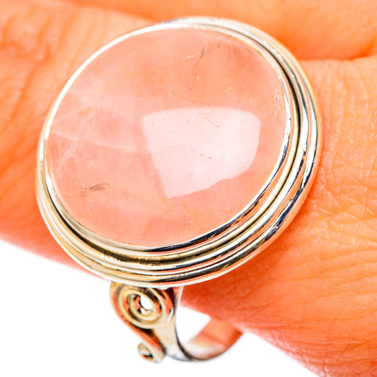 Rose Quartz Rings handcrafted by Ana Silver Co - RING101557