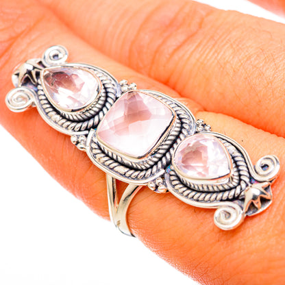 Rose Quartz Rings handcrafted by Ana Silver Co - RING101558
