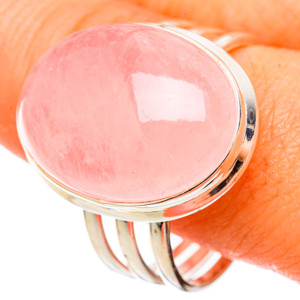 Rose Quartz Rings handcrafted by Ana Silver Co - RING101559