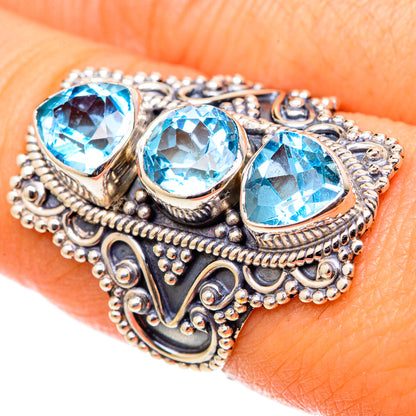 Blue Topaz Rings handcrafted by Ana Silver Co - RING101568
