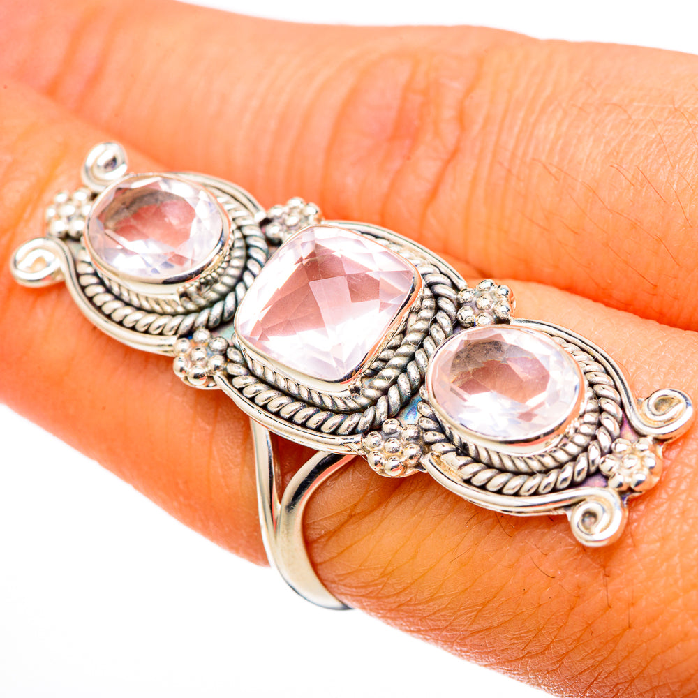 Rose Quartz Rings handcrafted by Ana Silver Co - RING101574