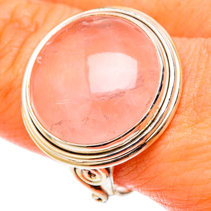 Rose Quartz Rings handcrafted by Ana Silver Co - RING101575