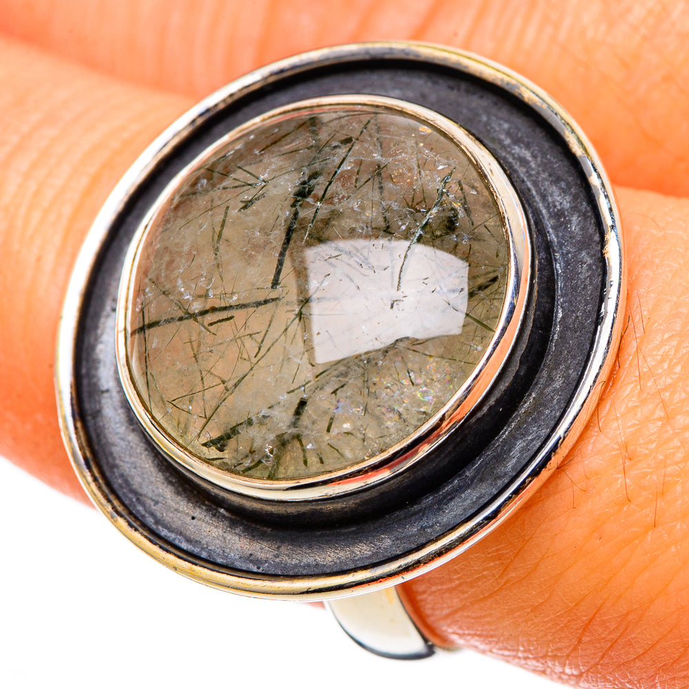 Tourmalinated Quartz Rings handcrafted by Ana Silver Co - RING101580