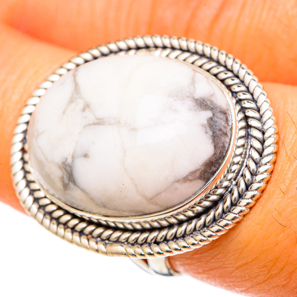 Howlite Rings handcrafted by Ana Silver Co - RING101582