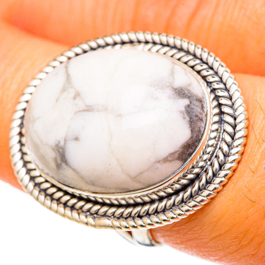 Howlite Rings handcrafted by Ana Silver Co - RING101582