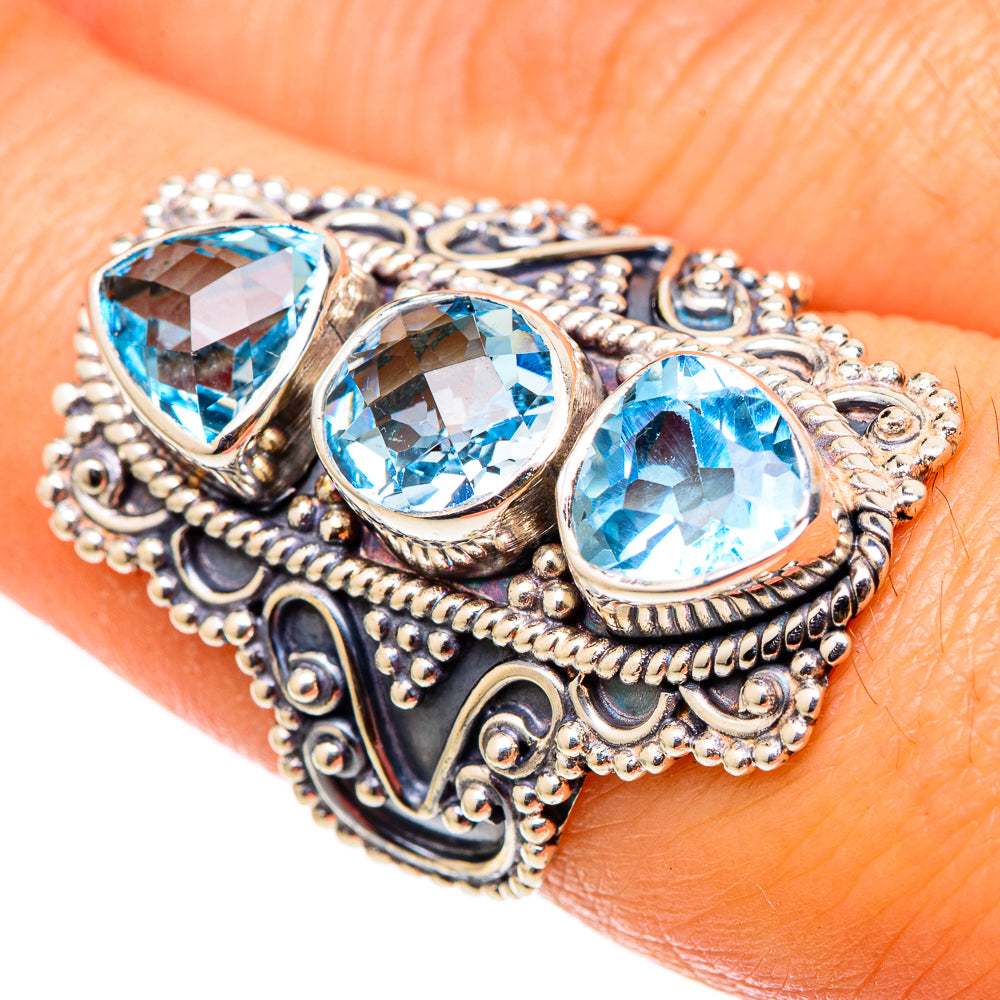 Blue Topaz Rings handcrafted by Ana Silver Co - RING101586