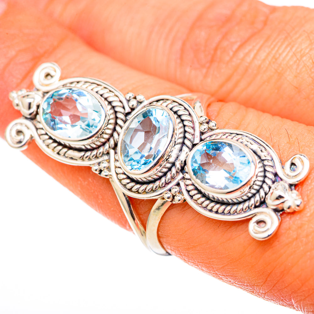 Blue Topaz Rings handcrafted by Ana Silver Co - RING101589
