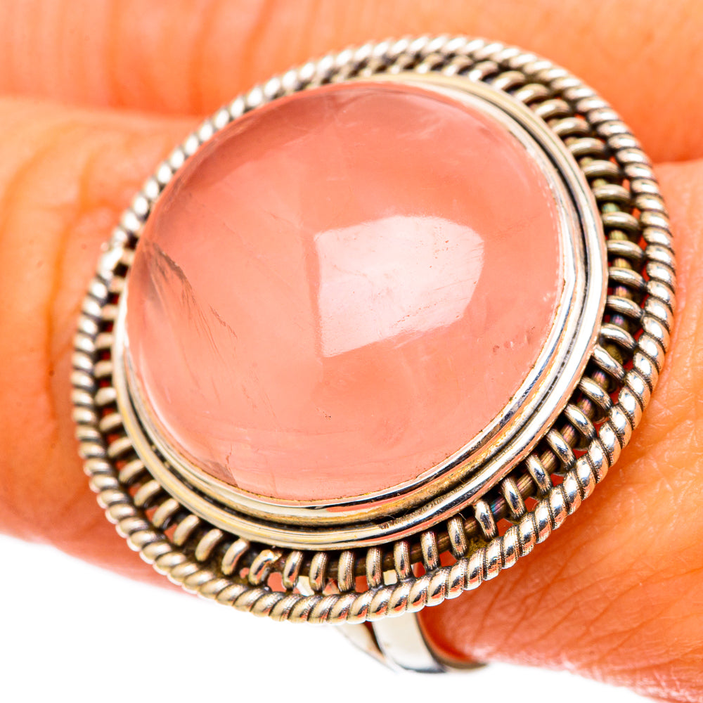 Rose Quartz Rings handcrafted by Ana Silver Co - RING101591