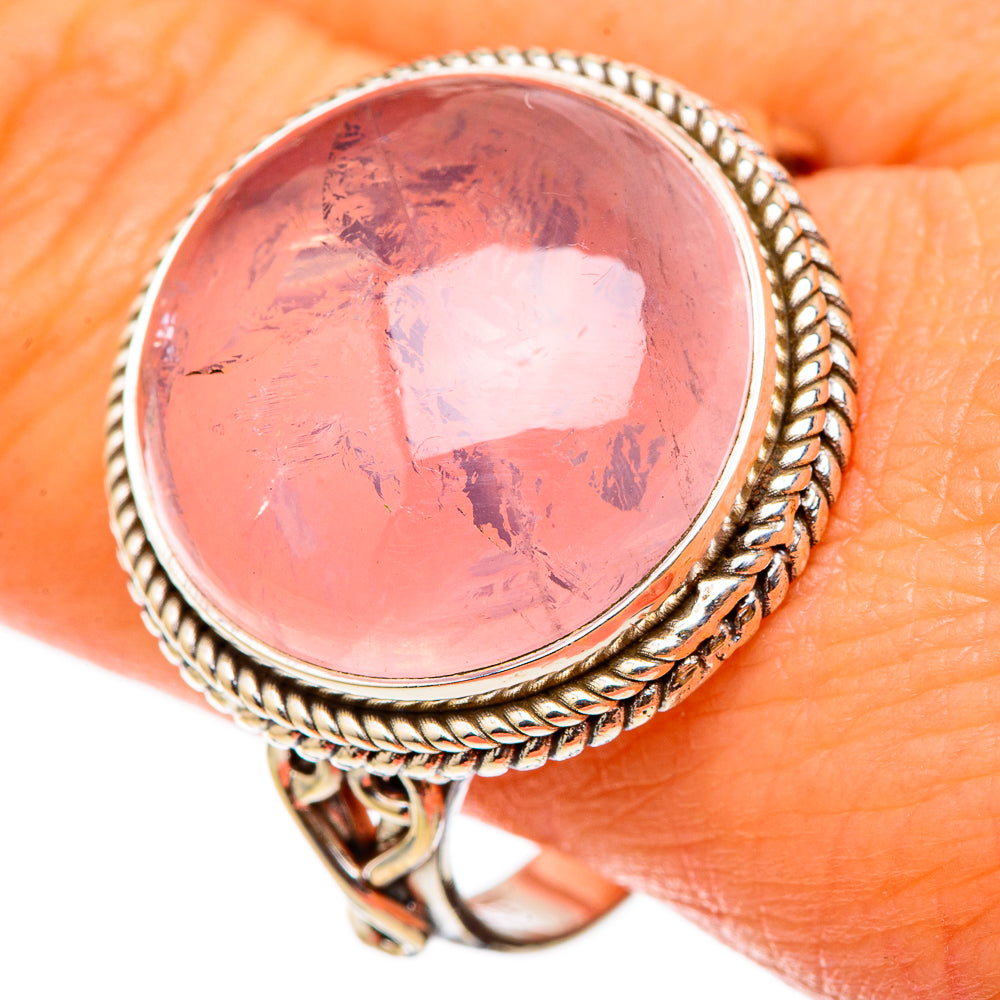 Rose Quartz Rings handcrafted by Ana Silver Co - RING101593