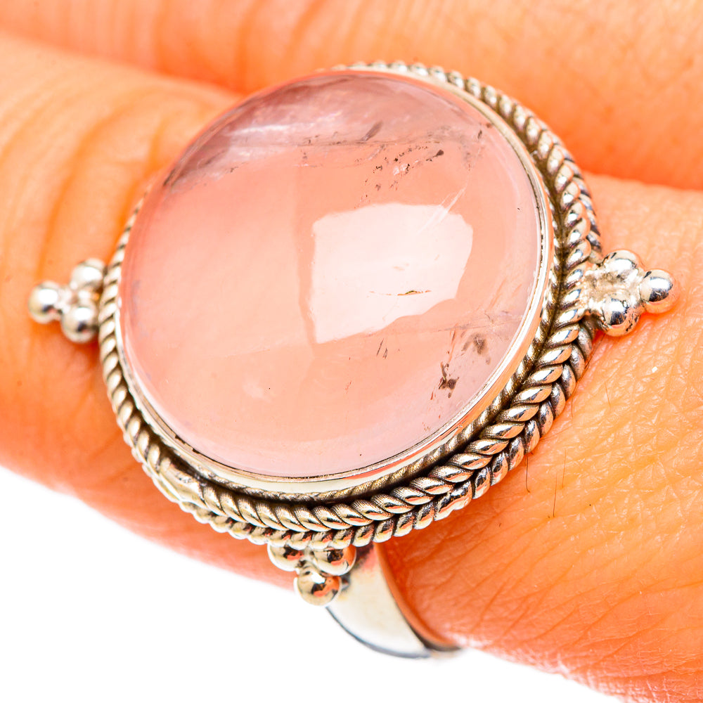 Rose Quartz Rings handcrafted by Ana Silver Co - RING101594