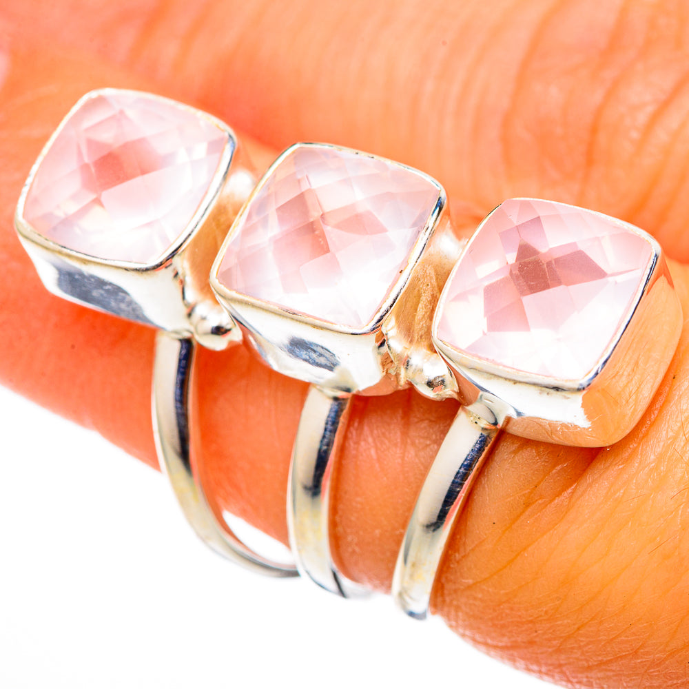 Rose Quartz Rings handcrafted by Ana Silver Co - RING101595