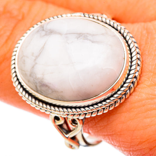 Howlite Rings handcrafted by Ana Silver Co - RING101601