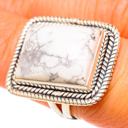 Howlite Rings handcrafted by Ana Silver Co - RING101604
