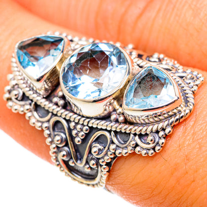 Blue Topaz Rings handcrafted by Ana Silver Co - RING101606
