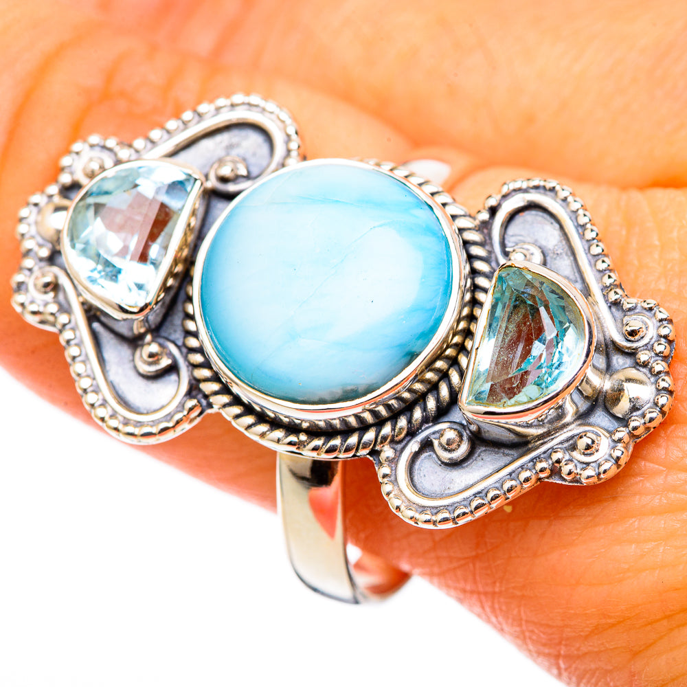 Larimar Rings handcrafted by Ana Silver Co - RING101607