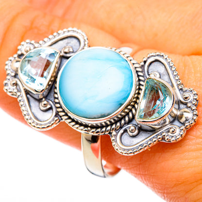 Larimar Rings handcrafted by Ana Silver Co - RING101607