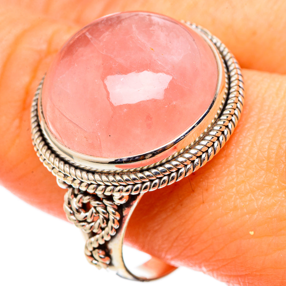 Rose Quartz Rings handcrafted by Ana Silver Co - RING101608