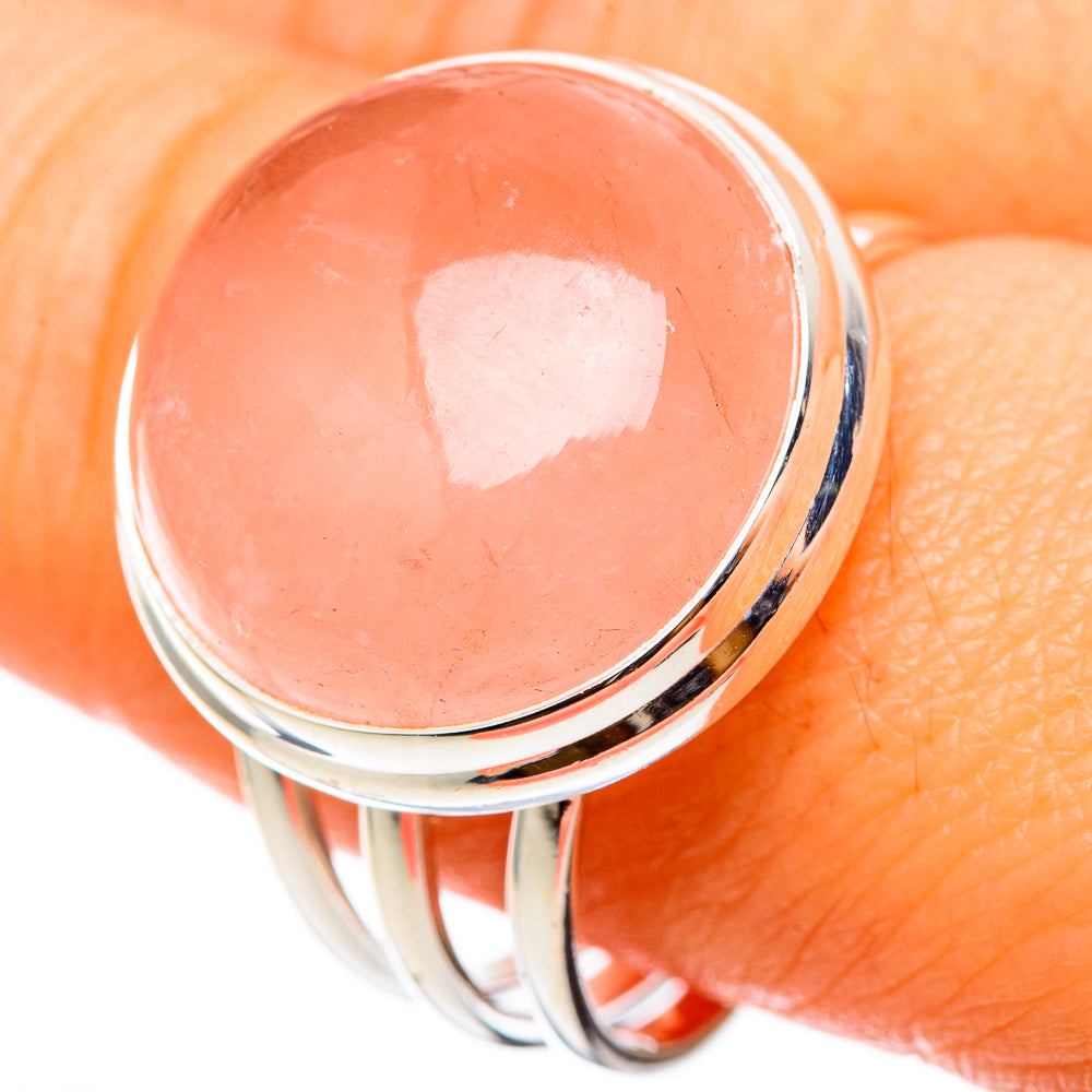 Rose Quartz Rings handcrafted by Ana Silver Co - RING101610