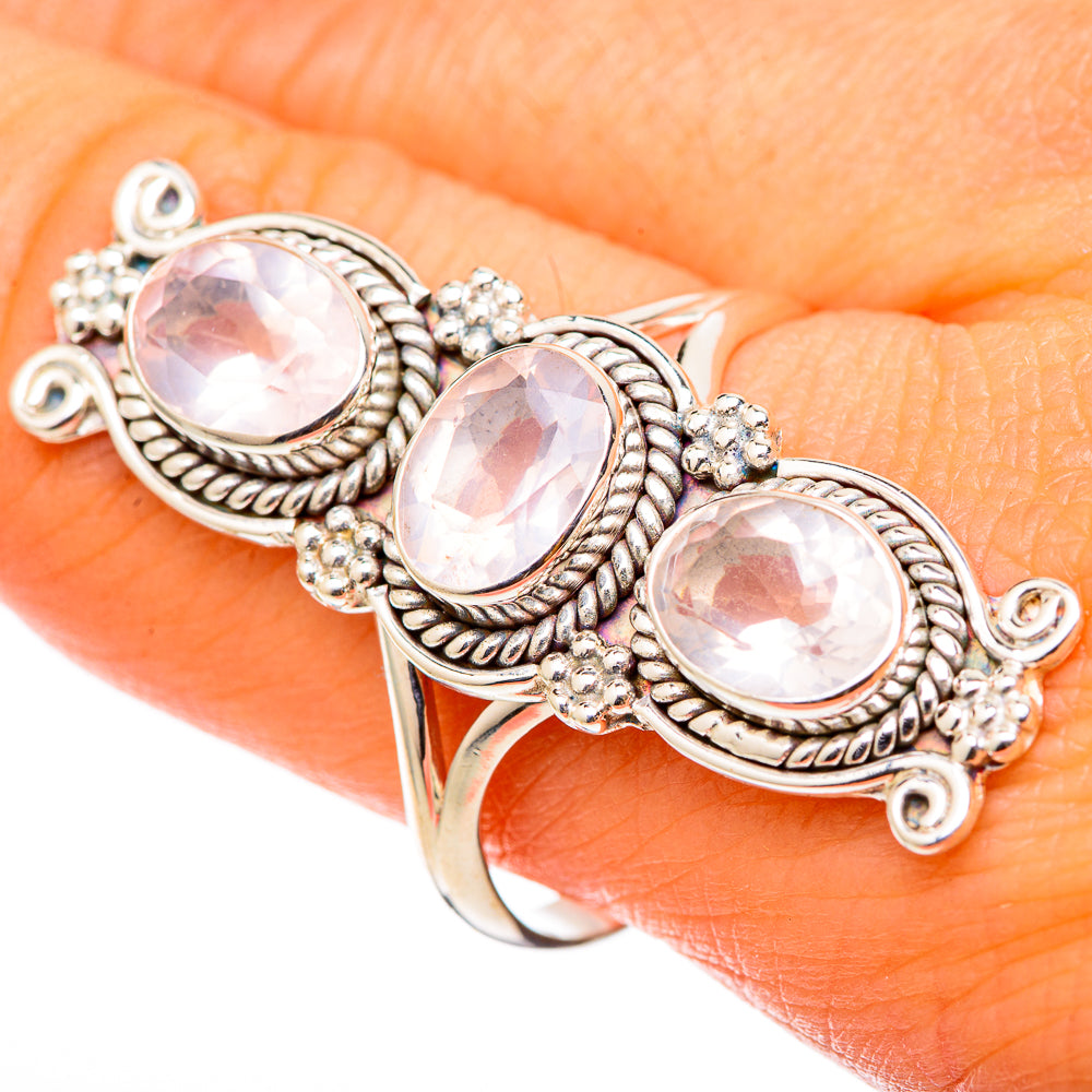 Rose Quartz Rings handcrafted by Ana Silver Co - RING101611