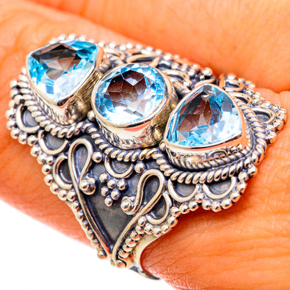 Blue Topaz Rings handcrafted by Ana Silver Co - RING101620