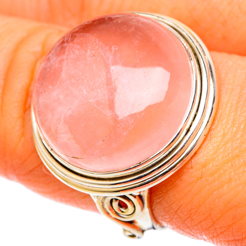 Rose Quartz Rings handcrafted by Ana Silver Co - RING101621