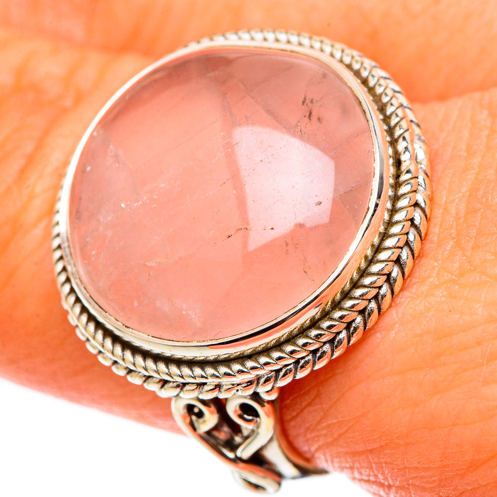 Rose Quartz Rings handcrafted by Ana Silver Co - RING101622