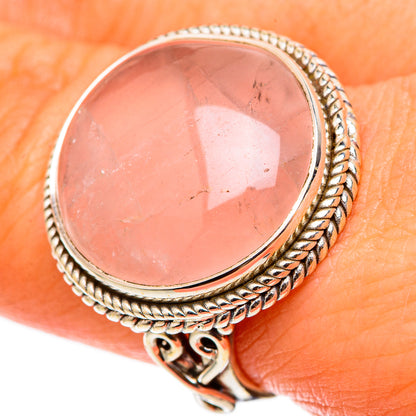 Rose Quartz Rings handcrafted by Ana Silver Co - RING101622