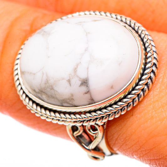 Howlite Rings handcrafted by Ana Silver Co - RING101625