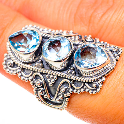 Blue Topaz Rings handcrafted by Ana Silver Co - RING101628
