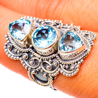 Blue Topaz Rings handcrafted by Ana Silver Co - RING101629
