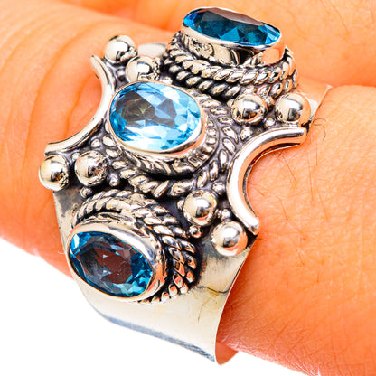 Blue Topaz Rings handcrafted by Ana Silver Co - RING101631