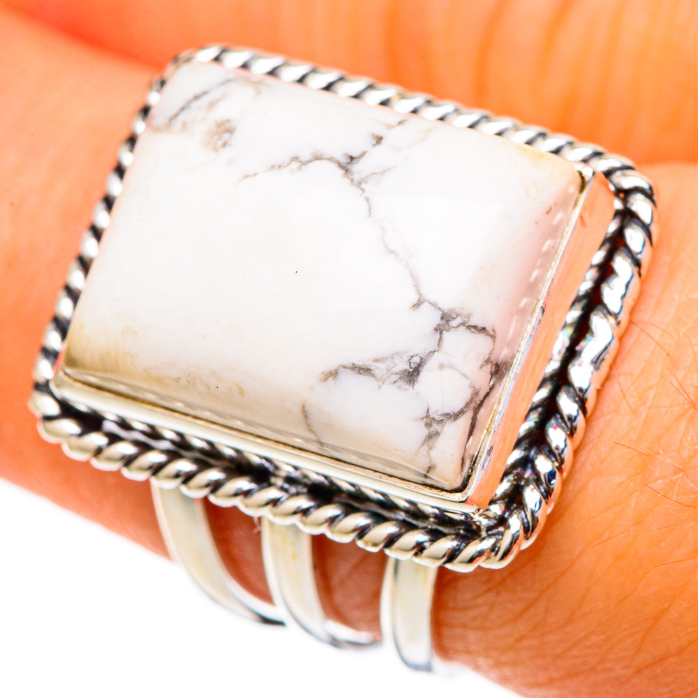 Howlite Rings handcrafted by Ana Silver Co - RING101650
