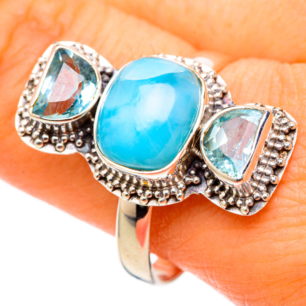 Larimar Rings handcrafted by Ana Silver Co - RING101657