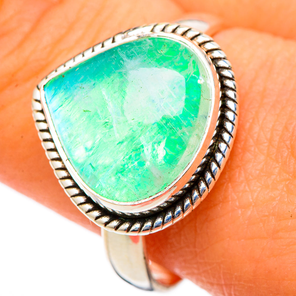Green Moonstone Rings handcrafted by Ana Silver Co - RING101661
